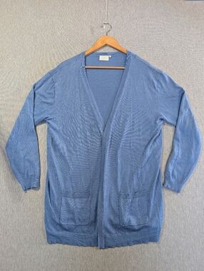 Kaffe Astrid Sandra Open Cardigan XL Blue Sweater Lightweight
